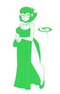 2020 aged_up artist:chillguydraws character:lisa_loud dress high_heels holding_object looking_at_viewer sketch // 2100x3300 // 811KB