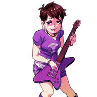 2016 artist:jcm2 character:luna_loud guitar half-closed_eyes holding_object instrument looking_to_the_side open_mouth smiling solo // 1024x1024 // 536KB