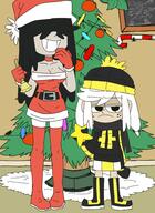 aged_up artist:exodus2rain character:lucy_loud character:lupa_loud christmas christmas_outfit christmas_tree looking_at_viewer lucycoln original_character sin_kids smiling // 1800x2464 // 398.6KB