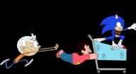 2016 artist:flamerocket25 character:lincoln_loud character:sonic_the_hedgehog character:steven_universe crossover sonic_the_hedgehog steven_universe transparent_background // 1780x977 // 261KB