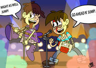 artist:jake-zubrod artist_self_insert character:luna_loud dialogue guitar looking_at_another smiling // 1280x906 // 187.9KB