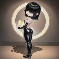 2023 aI-generated alternate_outfit ass character:lucy_loud latex rear_view solo // 704x704 // 665KB