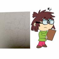 2016 artist:teatimewithdragons character:lisa_loud clipboard holding_object redraw solo wip // 1024x1024 // 58KB