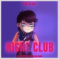 2022 artist:malibu_hour character:luna_loud looking_at_viewer smiling solo superhero text the_full_deck the_night_club // 1080x1080 // 1.4MB