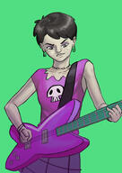 2017 artist:m4ndr4k biting_lip character:luna_loud frowning guitar holding_object instrument looking_down simple_background smiling solo // 1280x1811 // 328KB