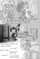 2016 artist:jumpjump bed character:lincoln_loud character:lori_loud character:luan_loud character:lucy_loud comic comic:the_loud_comic dialogue half-closed_eyes holding_object looking_to_the_side phone sitting sketch sweater text // 1300x1900 // 1.5MB