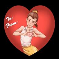 artist:kyder character:luan_loud heart heart_eyes heart_gesture looking_at_viewer smiling solo text valentine's_day // 750x750 // 269.9KB