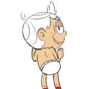2016 artist:dipper biting_lip briefs character:lincoln_loud edit looking_at_viewer looking_back rear_view smiling solo underwear // 572x518 // 74KB
