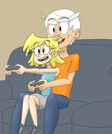 2021 age_swap aged_down aged_up artist:duskull au:little_lori character:lincoln_loud character:lori_loud game_controller // 2500x3000 // 868.6KB