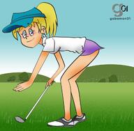 alternate_outfit artist:gabomon01 character:lori_loud golf golf_club smiling solo sportswear // 1200x1176 // 141.3KB