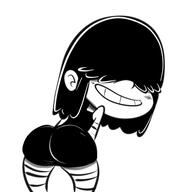 2016 artist:scobionicle99 ass bending_over big_ass blushing character:lucy_loud looking_at_viewer presenting presenting_ass smiling solo // 500x550 // 70.6KB
