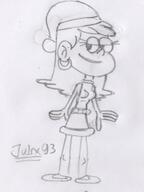 2016 alternate_outfit artist:julex93 character:leni_loud christmas half-closed_eyes looking_to_the_side santa_dress santa_hat santa_outfit sketch smiling solo // 336x448 // 50.4KB