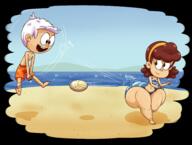 2023 artist:Mr_Madness ball beach big_ass character:cristina character:lincoln_loud swimsuit text thick_thighs wide_hips // 4100x3100 // 2.5MB