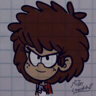 2020 alternate_hairstyle alternate_outfit artist:mister-chocoroll1986 character:lynn_loud frowning looking_at_viewer smiling solo style_parody // 1768x1768 // 2.6MB