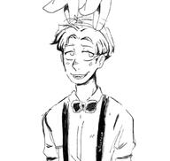 2017 animal_ears artist:hellcakes blushing bunny_ears character:lane_loud genderswap looking_to_the_side sketch smiling solo // 1280x1213 // 176KB