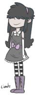 2017 alternate_hairstyle alternate_outfit artist:lioxdz character:lucy_loud dress gloves gothic_lolita smiling solo // 456x1189 // 186KB