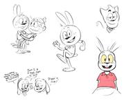 2016 animalization anthro artist:dipper character:bobby_santiago character:lincoln_loud character:luan_loud character:luna_loud dialogue prototype_design rabbit square_crossover text // 1180x900 // 325.7KB