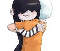2022 artist:aoncyth character:lincoln_loud character:lucy_loud grin hug lucycoln rear_view smiling // 1646x1417 // 1.0MB