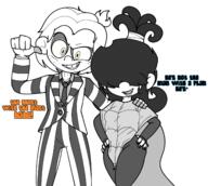 2022 alternate_outfit artist:juicyunknown beetlejuice character:lincoln_loud character:lucy_loud cosplay // 2310x2074 // 1.0MB