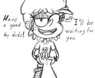 2017 artist:duskull character:luna_loud dialogue hand_holding looking_at_viewer open_mouth pov smiling talking_to_viewer winking // 570x469 // 84KB