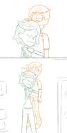 2022 aged_up arms_around_back artist:adullperson carrying character:darna_loud character:lincoln_loud cheek_bulge comic darnacoln eyes_closed half-closed_eyes hand_on_head hug hugging looking_down love_child original_character petting size_difference sketch smiling stellacoln // 800x1580 // 330.1KB