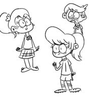 2016 artist:jamscolo character:lincoln_loud character:luan_loud character:lynn_loud sketch // 1200x1200 // 223KB