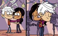 2022 aged_up artist:kyloroud95 character:lincoln_loud character:ronnie_anne_santiago dancing eyes_closed hugging looking_at_another ronniecoln smiling tagme // 3200x2000 // 1.8MB