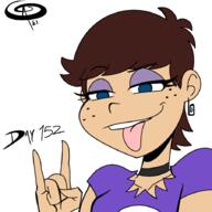 2021 artist:chillguydraws character:luna_loud choker half-closed_eyes looking_at_viewer raised_eyebrow solo tagme text tongue_out // 900x900 // 173.5KB