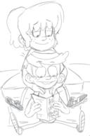 2016 artist:drawfriend character:lincoln_loud character:lynn_loud comic_book cuddling holding_object looking_down sitting smiling // 399x598 // 112.5KB