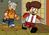 2020 artist:jake-zubrod character:lincoln_loud character:lynn_loud chasing lego running style_parody // 1280x906 // 174.6KB