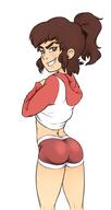 2016 artist:kyder ass character:lynn_loud coloring edit looking_at_viewer rear_view shirt_lift solo // 521x980 // 186.3KB