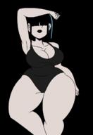 aged_up artist:chillguydraws au:thicc_verse bare_breasts big_breasts character:lucy_loud edit one_piece_swimsuit pose solo swimsuit thick_thighs transparent_background // 794x1153 // 251KB