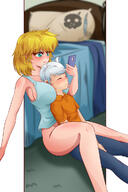 bed blushing character:lincoln_loud character:lori_loud loricoln phone size_difference tagme // 800x1200 // 432.7KB