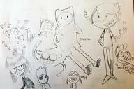 2016 adventure_time character:bmo character:finn_the_human character:foop character:jake_the_dog character:lincoln_loud character:peppermint_butler character:tiny_miracle character_request crossover eddsworld fairly_oddparents group heart korean sketch text uncle_grandpa // 1024x678 // 142KB
