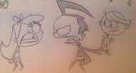 2016 artist:toonygirl12 character:chloe_carmichael character:dip character:lincoln_loud crossover fairly_oddparents invader_zim sketch // 3264x1746 // 3.1MB