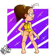 2022 artist:nagihq ass character:luan_loud looking_at_viewer nude one_piece_swimsuit pony_tail solo swimsuit tagme // 1900x1900 // 207.7KB
