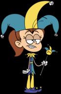 2016 character:luan_loud costume frowning half-closed_eyes hat holding_object jester solo transparent_background vector_art // 1249x1920 // 437.5KB