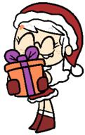 2016 artist:skeluigi character:linka_loud christmas christmas_dress christmas_outfit eyes_closed genderswap gift gloves holding_object holiday santa_dress santa_hat smiling solo // 193x305 // 6.3KB
