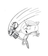 2016 artist:fullhero18 character:lincoln_loud jumping kicking sketch solo // 501x587 // 111KB