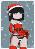 artist:redkaze blushing character:lucy_loud christmas christmas_outfit grin panties santa_hat smiling solo underwear upskirt // 768x1088 // 147.0KB
