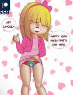 artist:ssb character:lucy_loud dialogue grin lucycoln panties pigslut smiling solo upskirt // 2663x3431 // 4.8MB