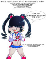 2020 alternate_hairstyle alternate_outfit artist:ssb cameltoe character:lucy_loud comic comic:the_sigh cosplay dialogue gloves hand_gesture looking_to_the_side open_mouth panties sailor_moon skirt smiling solo text thick_thighs // 2663x3431 // 2.2MB
