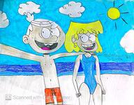 Artist:AmityBlightSP4449Fan beach character:lincoln_loud character:lori_loud loricoln selfie swimsuit // 2392x1876 // 1.3MB