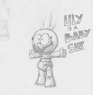 2016 character:lily_loud diaper fanfiction:lily_is_a_baby_slut sketch solo // 1096x1111 // 119KB