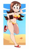 2022 alternate_outfit artist:abysswatchers beach big_breasts bikini character:bobbie_fletcher cleavage cloud feet hand_behind_head hand_on_hip looking_at_viewer midriff pose smiling solo star swimsuit tagme // 2420x4096 // 342KB
