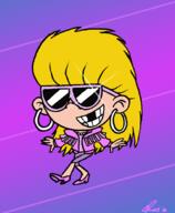 2016 80's alternate_hairstyle alternate_outfit alternate_universe artist:krdoz character:lola_loud earrings heels solo sunglasses // 560x680 // 324KB