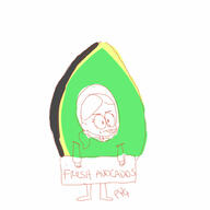 2017 artist:pyg avocado character:ronnie_anne_santiago costume frowning holding_object sign sketch solo // 1000x1000 // 65.9KB
