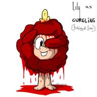 2018 artist:erasedhead blood character:lily_loud gore parody solo text the_binding_of_isaac transformation // 1024x1024 // 298KB