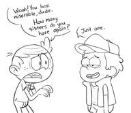 2016 4chan artist:dipper character:dipper_pines character:lincoln_loud crossover dialogue gravity_falls // 950x820 // 230.4KB