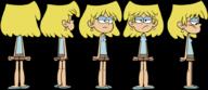 2018 artist:alfamorfeus character:lori_loud frowning looking_at_viewer looking_down profile_view rear_view solo transparent_background turnaround vector_art // 1024x444 // 288.9KB